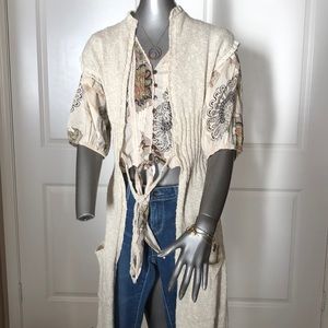 Lily McNeal Boho Sleeveless Sweater Coat